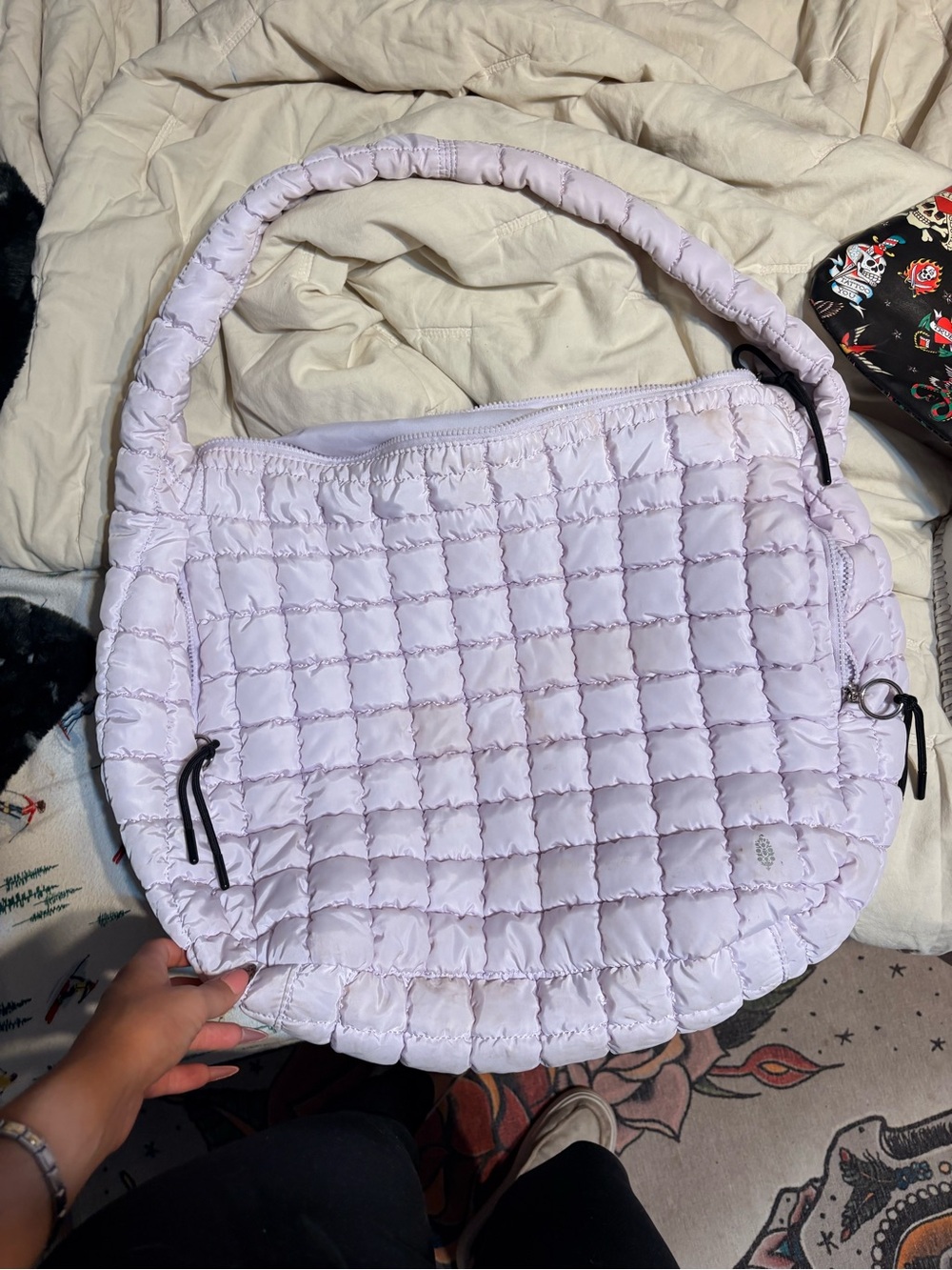 FP Movement by Free People Quilted Hobo Shoulder Bag in Light Lavender